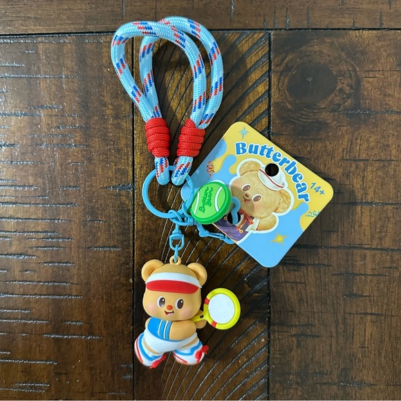 Butter Bear Keychain Pendant Cute Fashion Doll Creative Car Keychain Tennis - Picture 2 of 3
